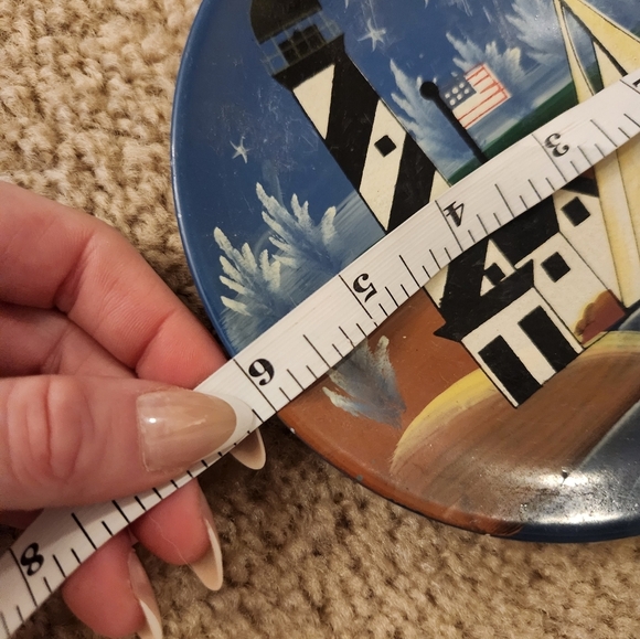 Set Of 3 Blue Decorative Lighthouse Beach Plates 6" Ceramic - Picture 4 of 4